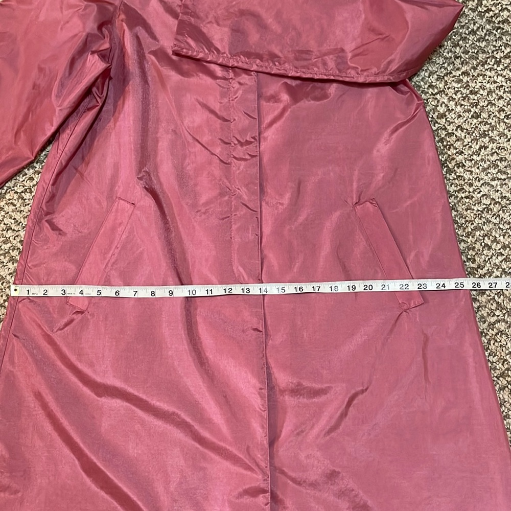 Vintage The totes Coat Lightweight Shiny Nylon Trench Coat - Dusty Rose Pink - Picture 13 of 16